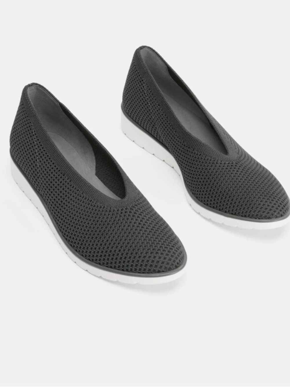 Eileen Fisher Gray Heaven Stretch Knit Wedge Ballet Flat Size 10